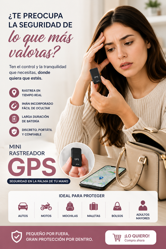🔐 Mini GPS– Rastreador Discreto para Autos, Mascotas y Objetos